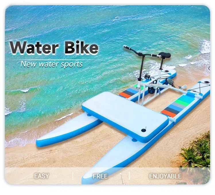 Water Bike with Floating Pad,Pedal Drive,PVC Inflatable Wire Drawing Material,Load Bearing 120kg,for Outdoor Sea,lakes,rivers