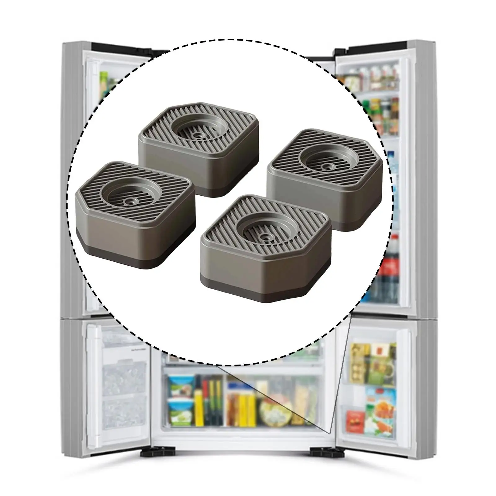 4x Washing Machine Anti Vibration Pads Non Slip Accessories Shock Absorbing Easy to Use Feet Pads for Refrigerator Appliances