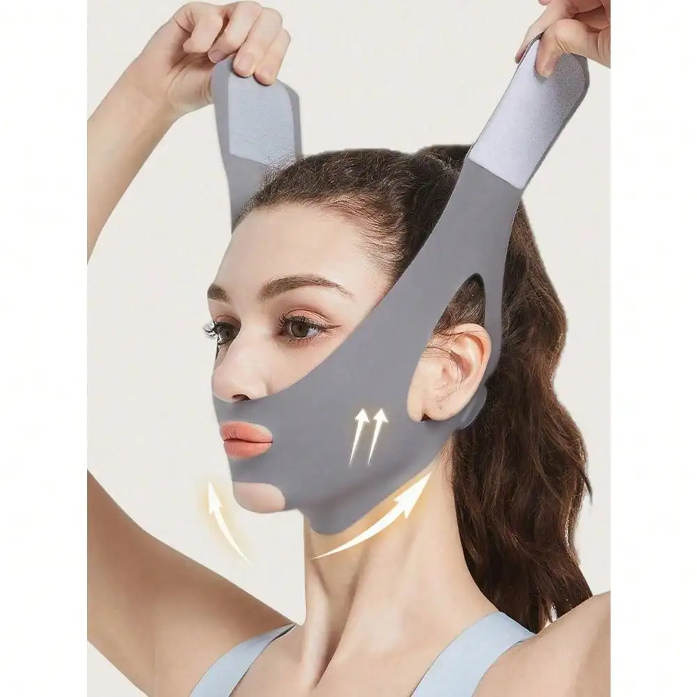 Women Grey/Pink V-Shaped Sleep Mask Day Night Bandage For Daily TV Leisure Sports