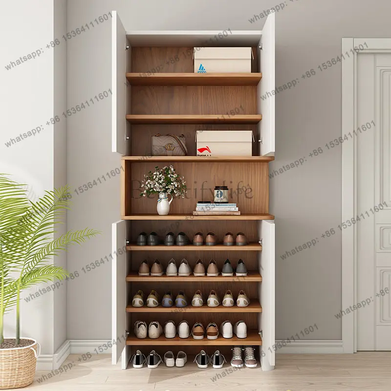 LD Designer Modern Shoe Shelf Entrance Hall Slippers Luxury Wooden Storage Organizer Shoe Cabinet Display Muebles