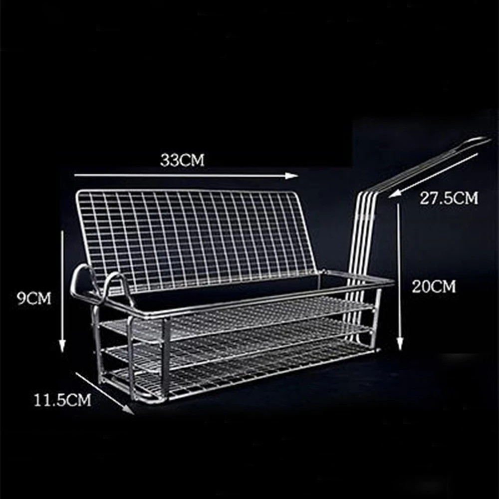 Cesta para freír baquetas de pollo de acero inoxidable de tres capas para la tienda de hamburguesas KFC