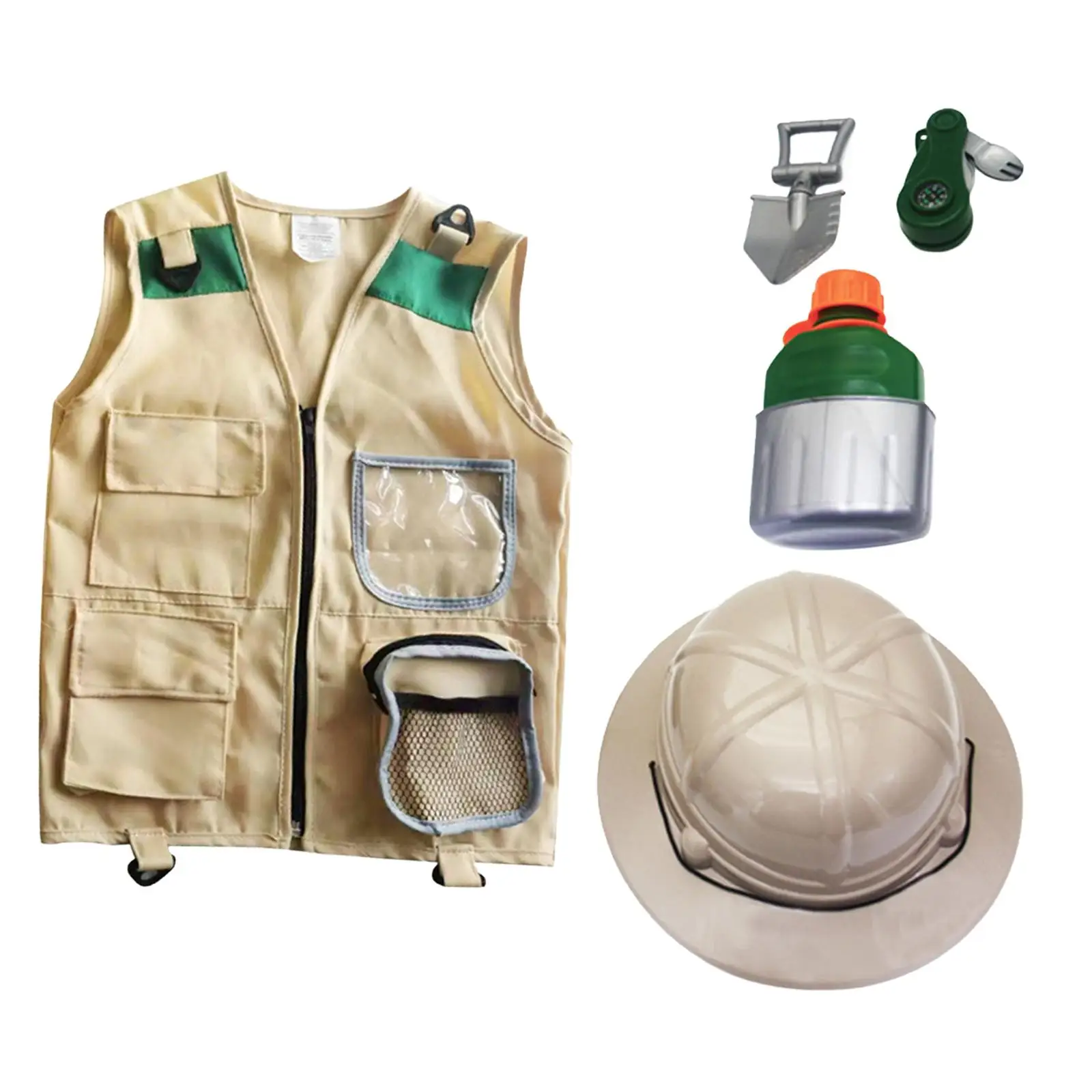 Kids Explorer Kits, Vest Hat Bottle Set, Kids Camping Gear for Halloween, Birthday Gift