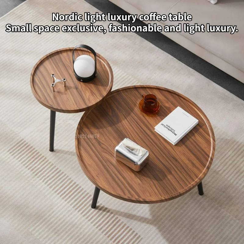 Nordic Minimalist Coffee Table Apartment Modern Household Round Creative Sofa Side Table Light Luxury Combination Coffee Table