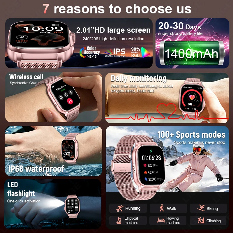 Novo relógio inteligente com b - Smartwatch Ladies Watches For Women avaliação e preço