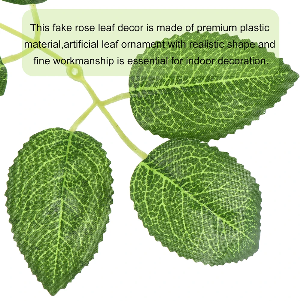 

50PCS Artificial Rose Leaves Decorative Silk Plants Home nament Elegant Fake Leaf Simulation Photogenic Props Long Lasting Gifts
