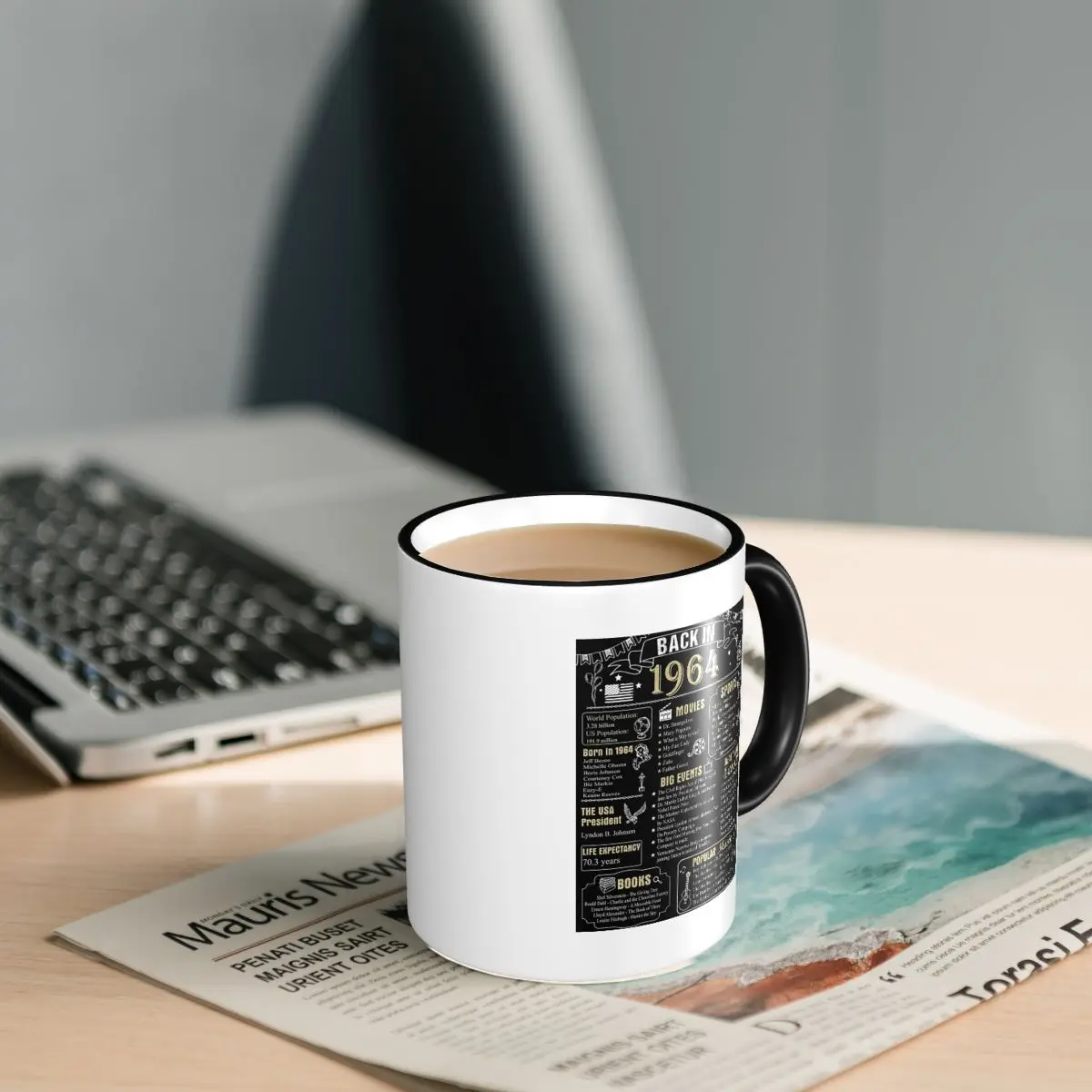 Birthday Anniversary 1964 History Back In 1964 Mug Funny Ceramic Coffee Cups Tea Mugs Milk Cup Drinkware Gifts for Woman Man