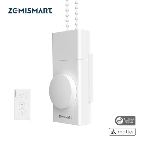 ZemiSmart Matter Thread Roller Shade Driver Motor recargable Funciona con Homey HomeKit Alexa Google Home Assistant SmartThings