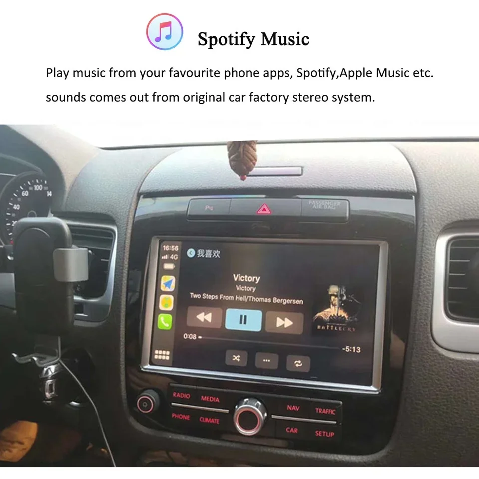 

Hot Sale WIFI CarPlay Wireless For VW Touareg RNS850 OEM Android Auto CarPlay Adapter Front Rear Camera Navigation Interface