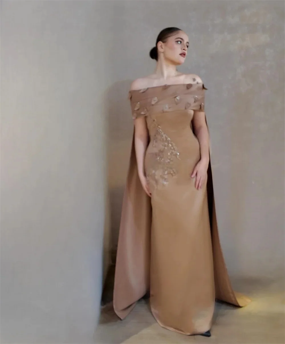 

Beaded Floral Long Bespoke Occasion Gown Evening Dresses Prom Pastrol Unisex Jersey Retro Dubai Saudi Arabic Customized