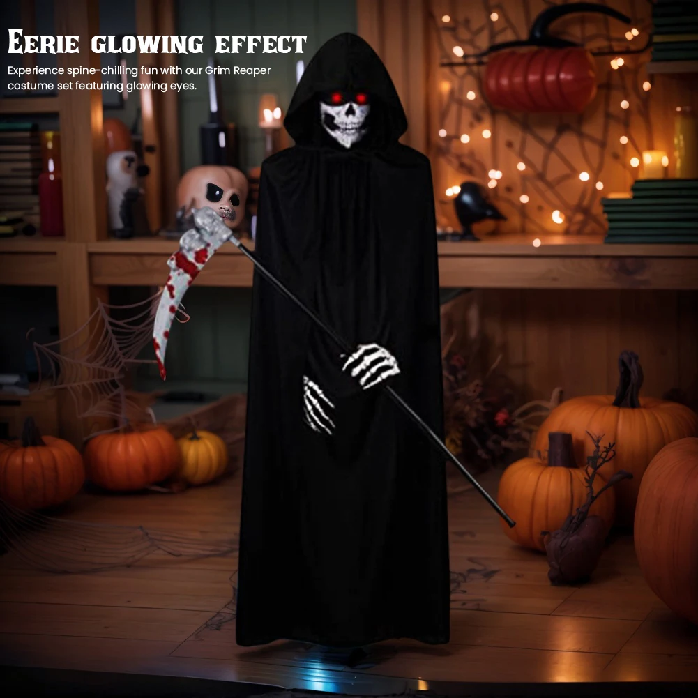 Halloween unisexe Cosplay Costume garçon Costume Cosplay tenue adulte Grim Reaper Cape pour Halloween carnaval mascarade déguisement