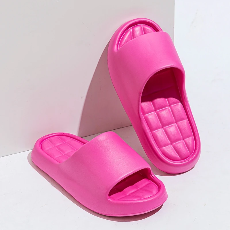 Fashion Women's Slippers Summer Indoor Solid Color Thick Soft Bottom Non-slip Cotton Home Leisure Shoes Couple image 5