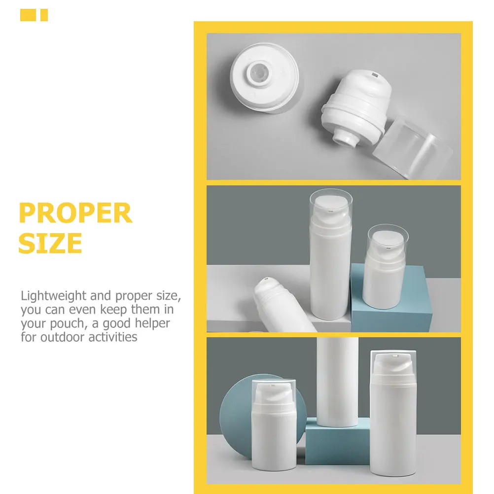 

3Pcs Lotion Bottles Reusable Vacuum Pump Press Dispenser for Facial Cream Serum Foundation Body Moisturizer Sunscreen Shampoo