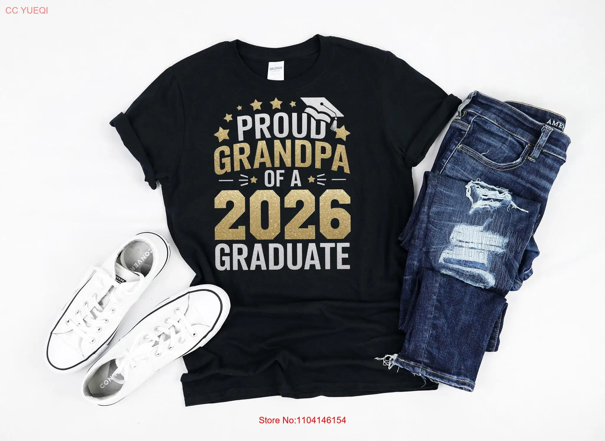 

Proud Grandpa Of A 2026 Graduate T Shirt Class Graduation Senior long or short sleeves