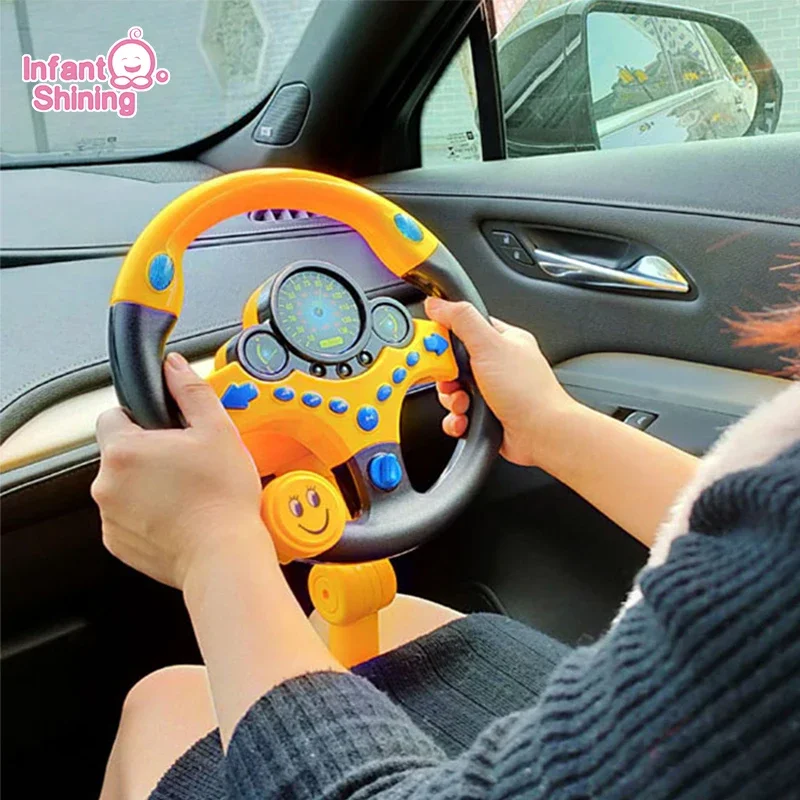 Brinquedo de volante de simulação elétrica para crianças, Infantil Shining, Som claro, Carrinho educacional precoce, Brinquedos vocais