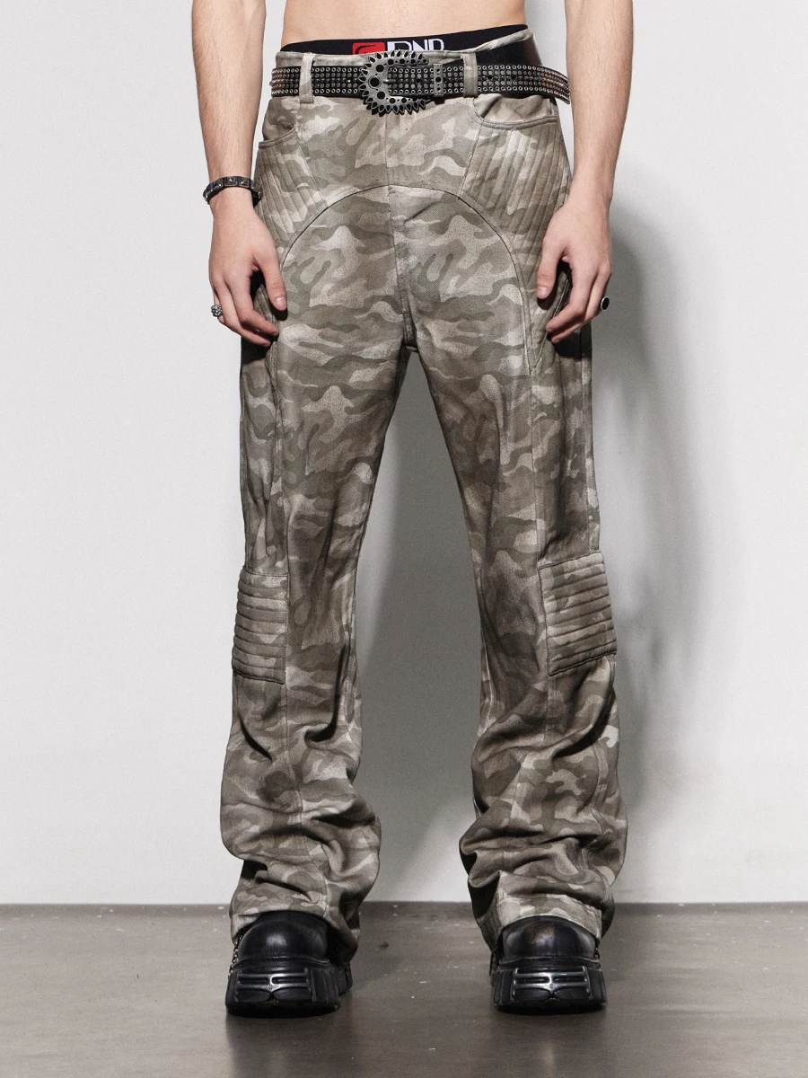 

Wasteland Style Niche Design Heavy Industry Washed Old Mud Dyed Camouflage Cargo Pants Straight