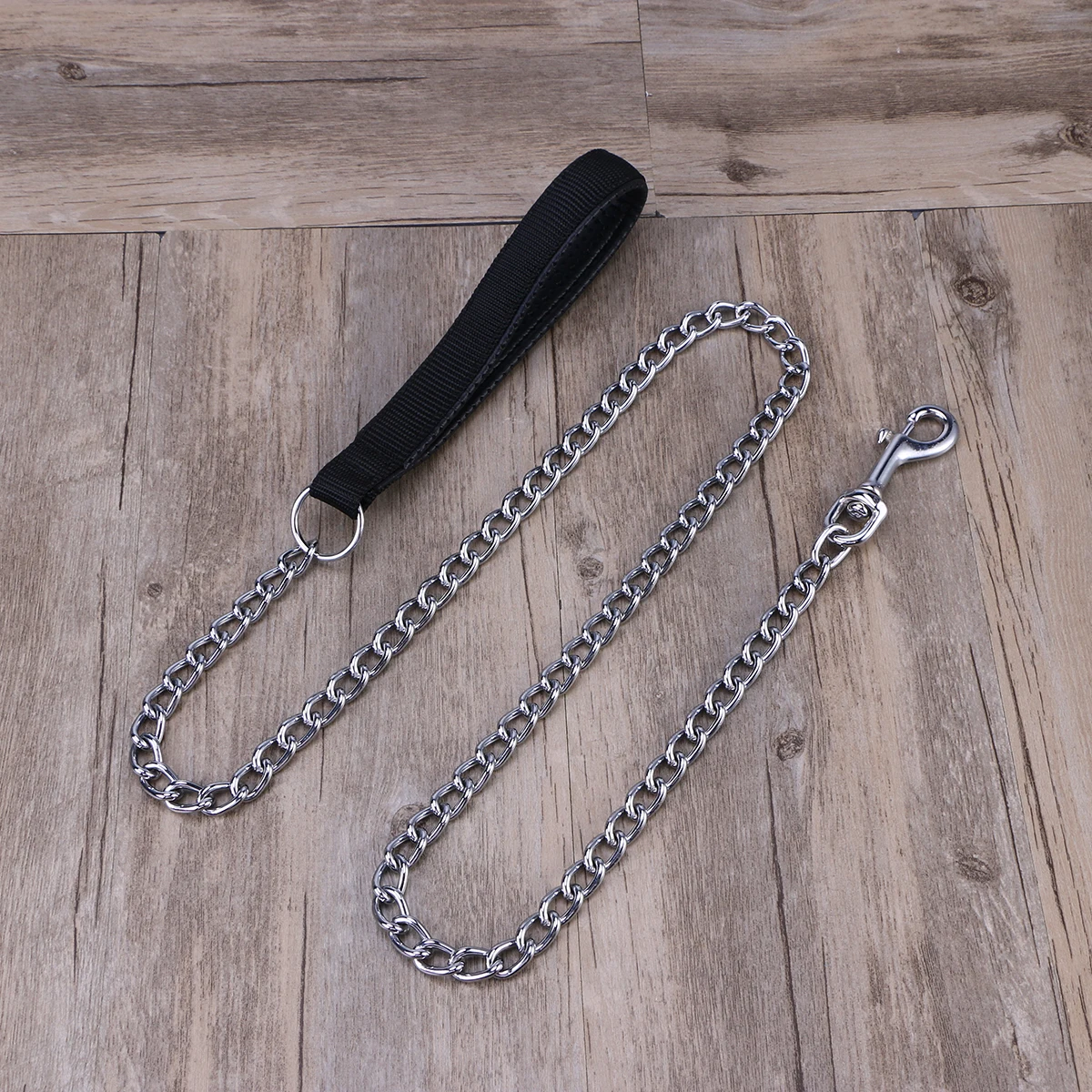 

Premium Iron Rope For Dogs Sturdy Durable Metal Leash Comfort Handle Control Traction Small Medium Pets Puppy Black