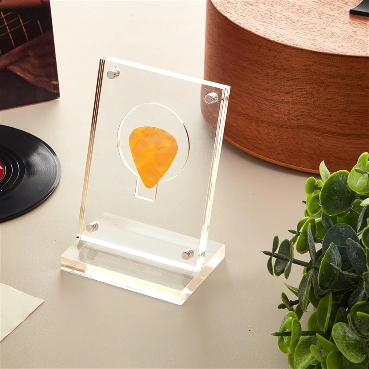 BABP Acrylic Guitar Pick Display Case Clear Guitar Pick Stand Holder Coin Collectible Guitar Pick Display Easel