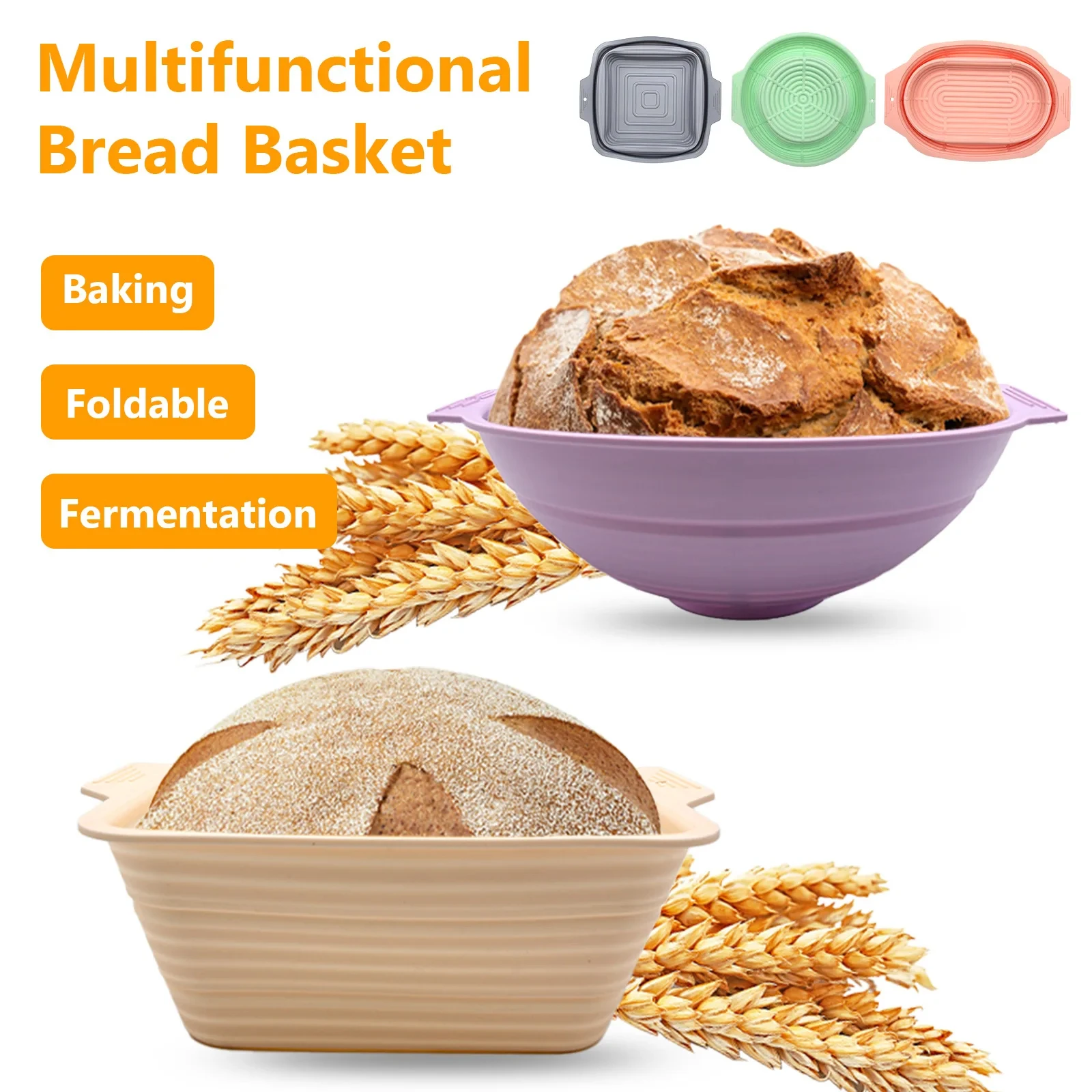 Bread Fermentation Basket Silicone Foldable Proofing Basket Important Tool for Baking Bread Easy To Clean and Store