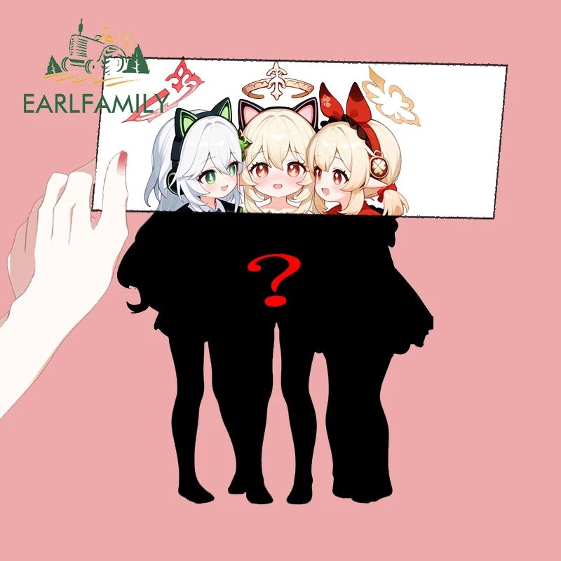 EARLFAMILY Genshin Impact Cat Loli Car Stickersl Windows Cute Toolbox Decal Anime Waterproof Vinyl Occlusion Scratch Decoration