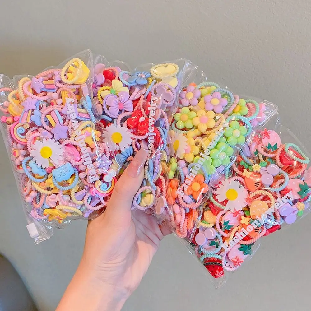 20pcs/set Kawaii Children\'s Rubber Bands New Elastic Hair Ties Baby Hair Rope Scrunchie Hair Accessories Ponytail Holder Girls