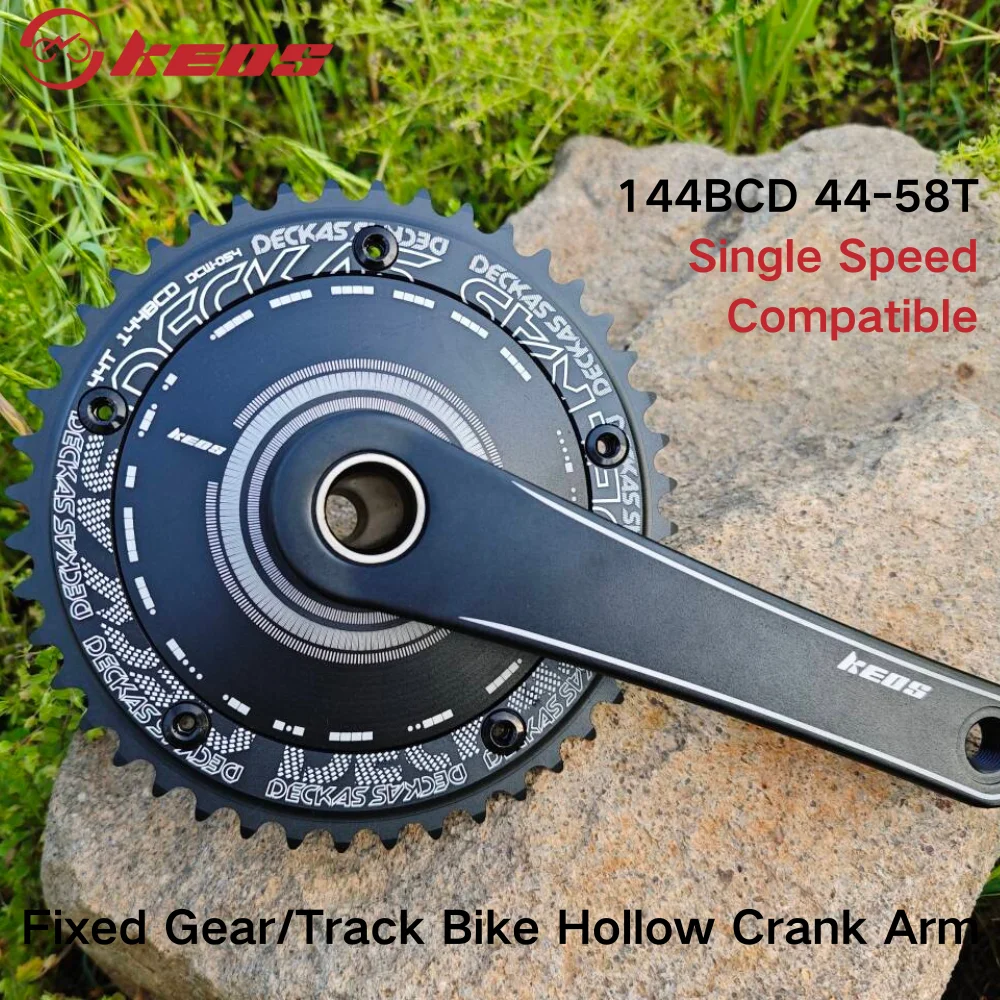 

KEOS venue car fixed-fly bicycle crank chainring 144BCD hollow one-piece aluminum alloy closed chainring 44T-56T