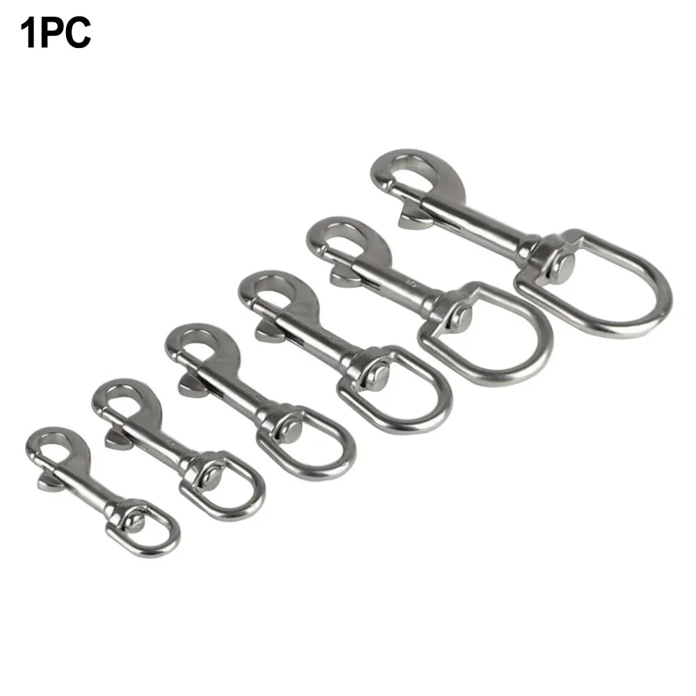 1PC Hook 316 Stainless Steel Swivel Eye Bolt Spring Snap Hook 65/72/82/91/100/126mm Marine Diving D Ring Snap Hooks With Swivel