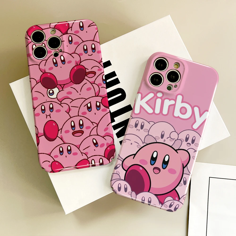 Funda de teléfono bonita de dibujos animados MINISO k-kirby para IPhone 16 15 14 13 12 11 Plus Pro Max Mini cubierta personalizada resistente todo incluido