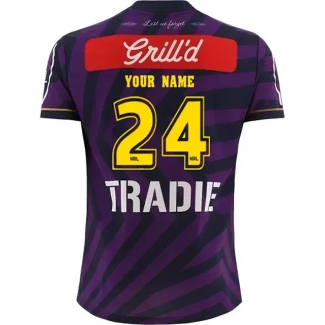 2024 Melbourne Storm Anzac Rugby Jersey - Men's Size:S-5XL（Print Custom Name Number）