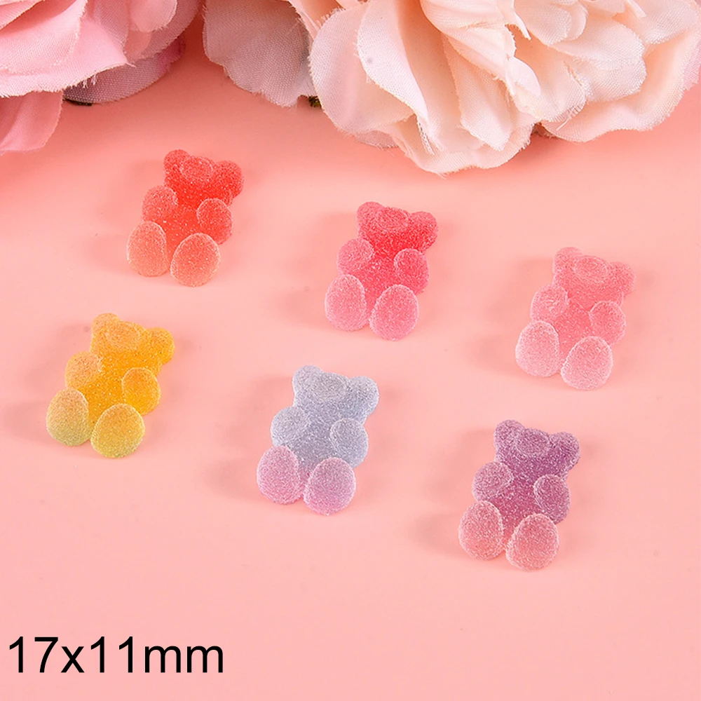 20PCS 17x11mm Gradient Bear Series Resin Flat Back Cabochons For Hairpin Scrapbooking DIY Jewelry Craft Decoration Accessories