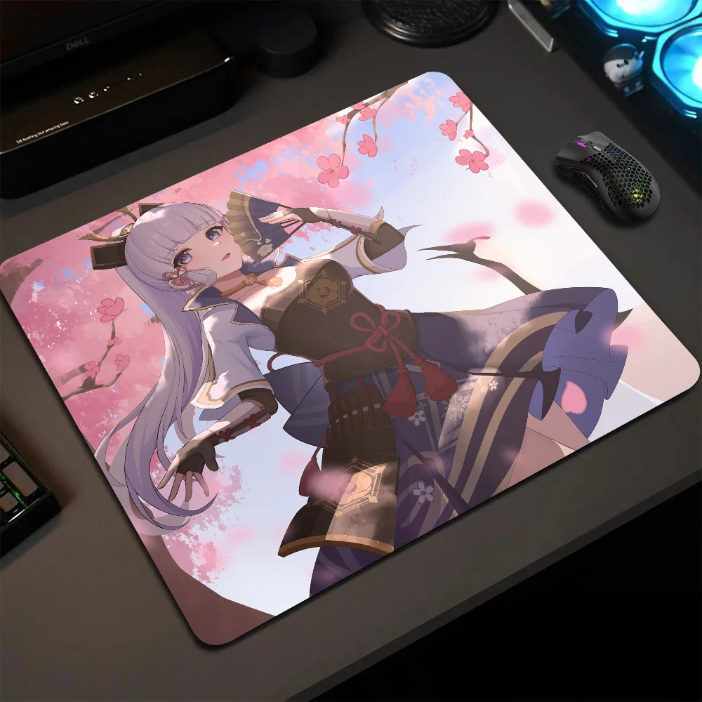 

Kamisato Ayaka Genshin Impact Mousepad Small LockEdge Mouse Pad For Gamers Computer Desk Pad Anti-slip Rubber