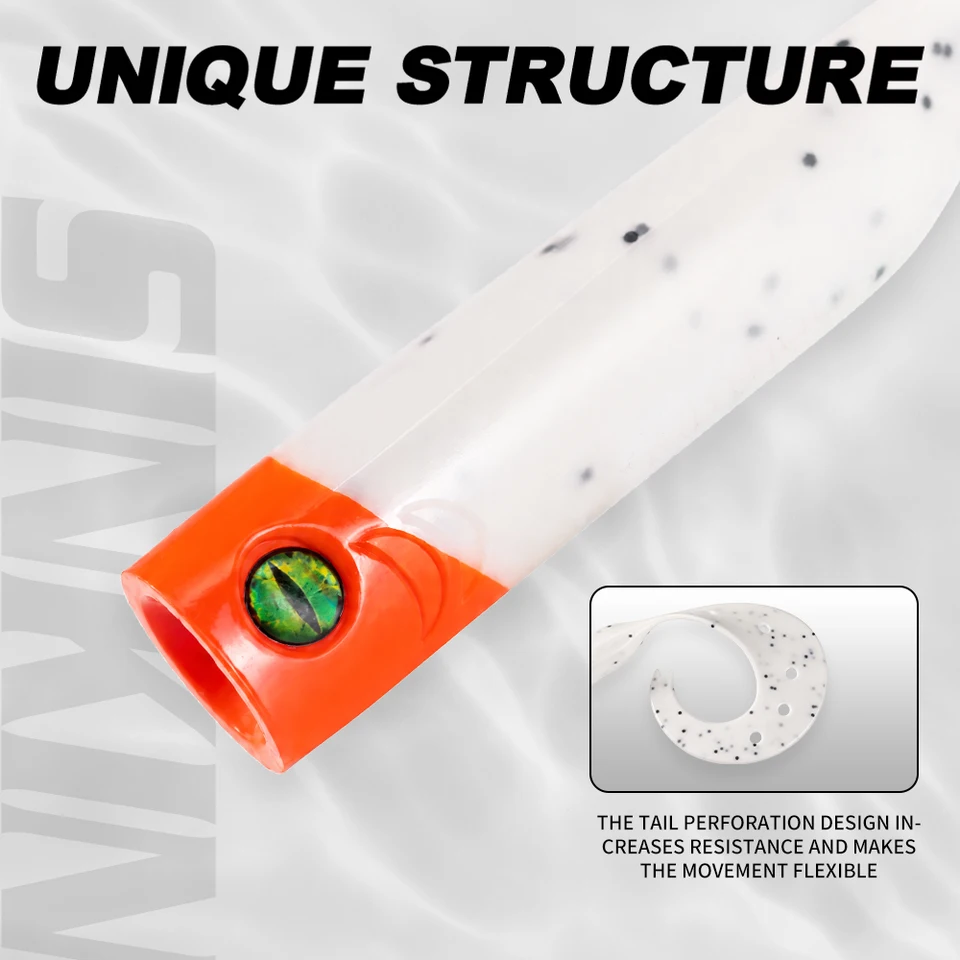 Hunthouse Twist 2.0 Soft Fishing Lure Single Tail Trailer Silicone Spinning 153mm 28.5g 3PCS Pike Barsch Zander Fish_voghion.com