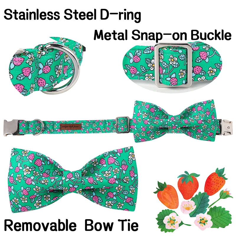 Unique Style Paws Pet Soft &Comfy  Spring Summer Bowtie Dog Collar and Cat Collar Pet Gift for Dogs and Cats