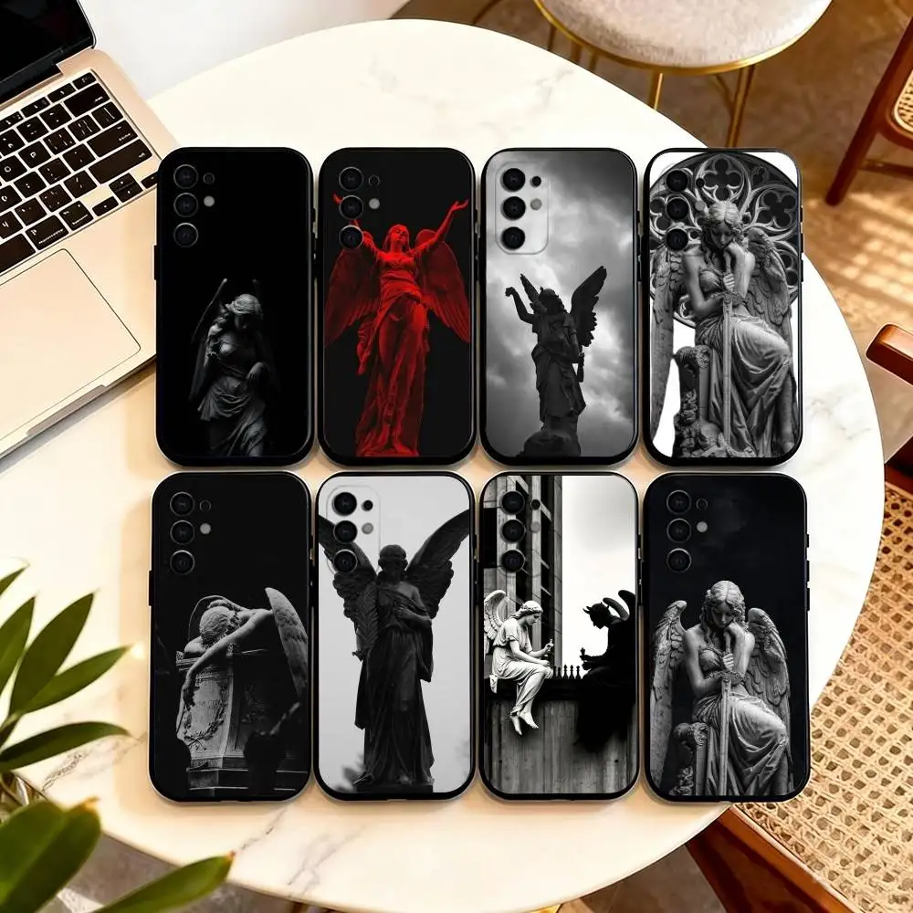 

Super Cool Luxury Black Angel Death Phone Case For Samsung S25,S24,S21,S22,S23,S30,Ultra,S20,Plus,Fe,Soft Silicone Black Cover