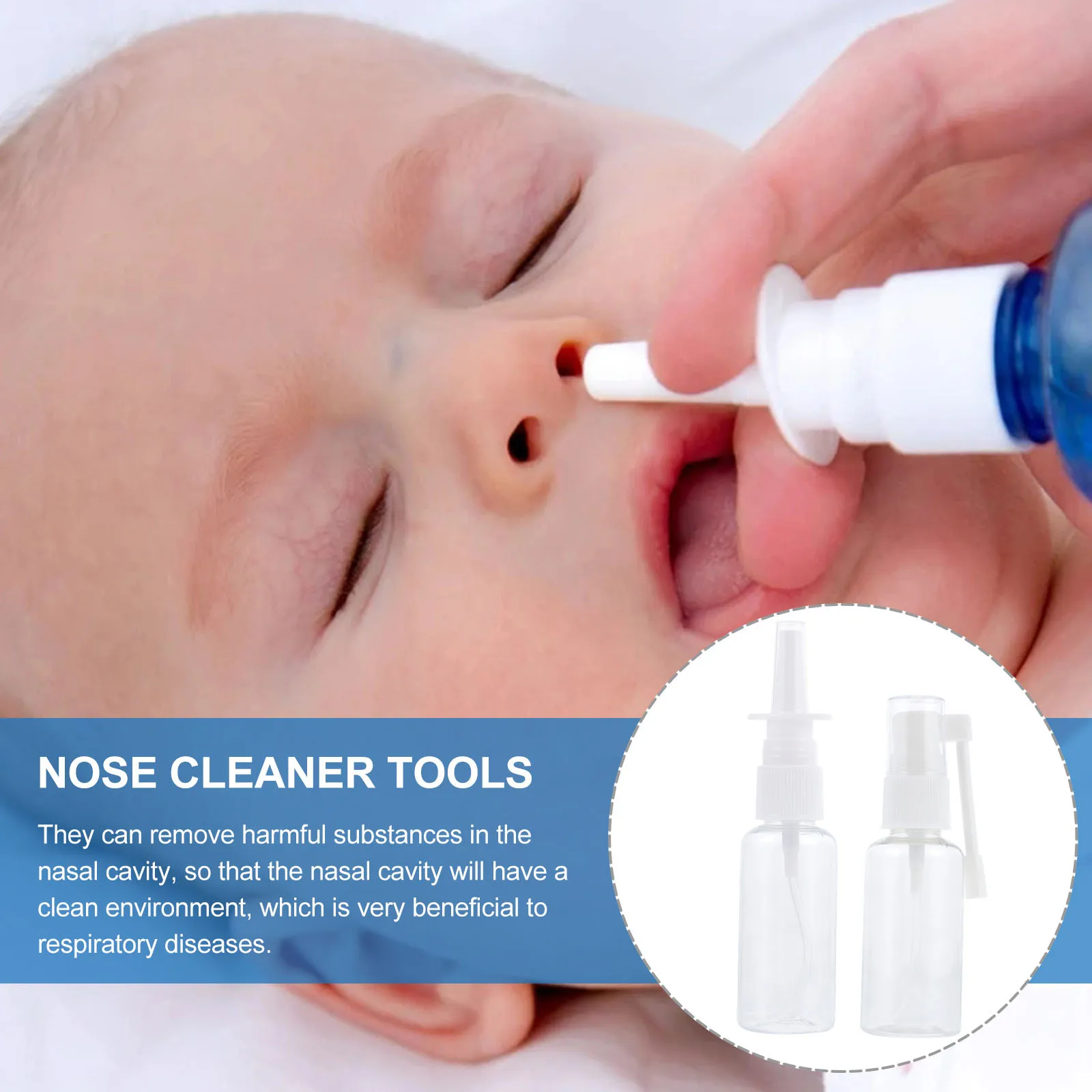 

2Pcs Creative Nasal Washers Baby Cleaning Supplies Odorless Plastic Simple Operation Nasal Rinsing Tools Nose Wash Cleaners