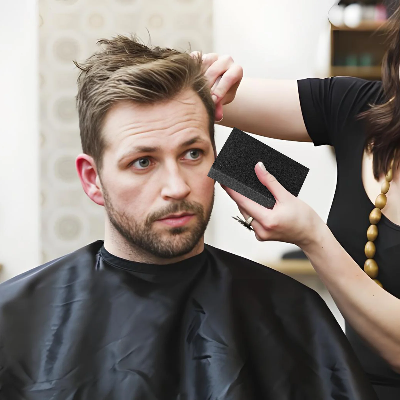 

5 шт., губка для волос, многофункциональная портативная щетка для чистки волос, тряпка для шеи, парикмахерская, салонная щетка для стрижки бороды для мужчин