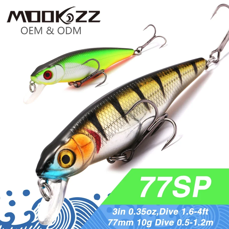 77MM 10G MOOKZZ 2023 New Arrival Hot Sale  Suspension Minnow Hard Fishing Lure Bait Fishing Tackle Artificial Lures Bait