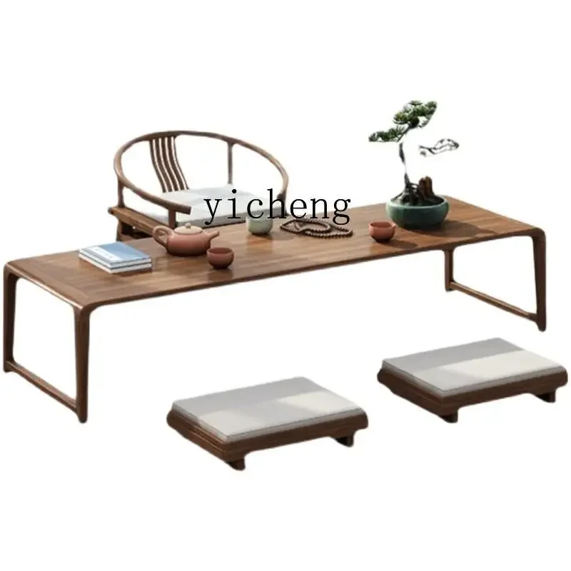 

ZF Solid Wood Kang Table Coffee Table Balcony Chair Bay Window Desk New Chinese Style Small Table