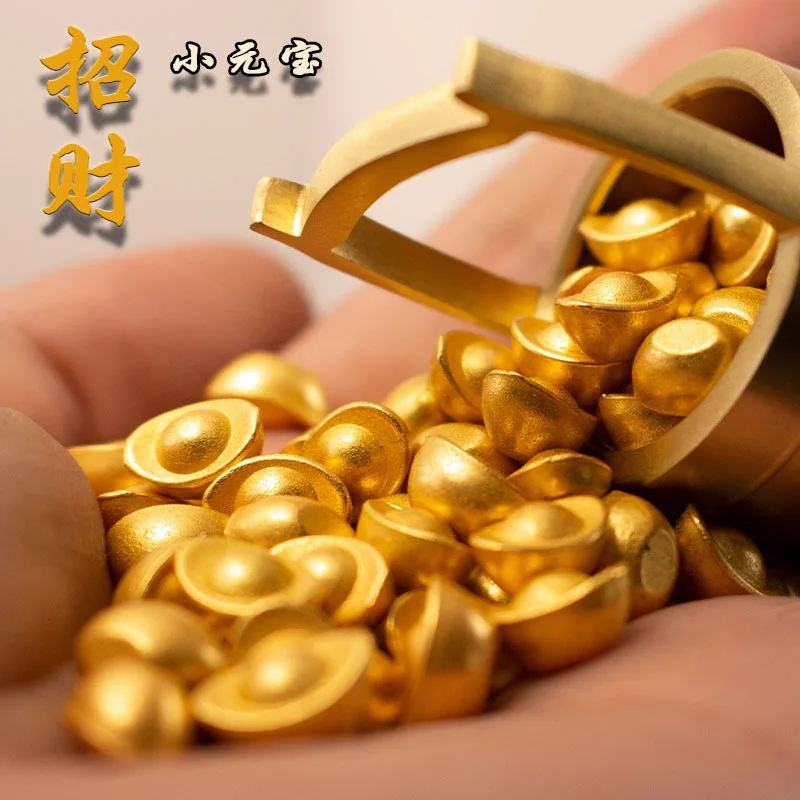 Wholesale Two Pieces Price Manufacturer Solid Alluvial Gold Ingot Production1Kemi Pot Cornucopia Press Pot Golden Ingot Crafts P