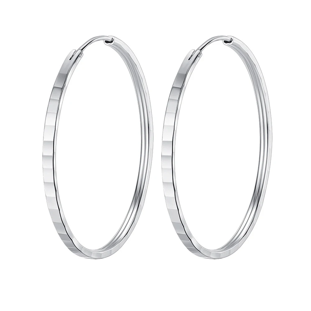 Pure 925 Sterling Silver Fashion Round Hoop Earrings New Jewelry For Women XY0157