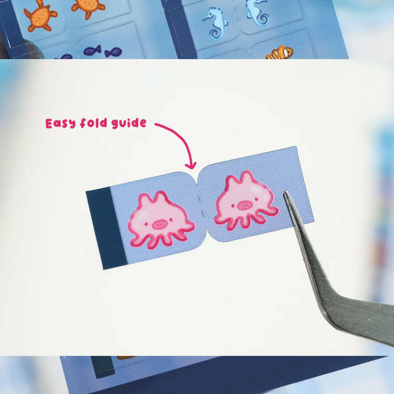 Sea Creature Lil Tab Stickers,Cute Sea Creature Buddy Lil Tabs Stickers for Organizing,Cute Index Tab Stickers For Notebooks