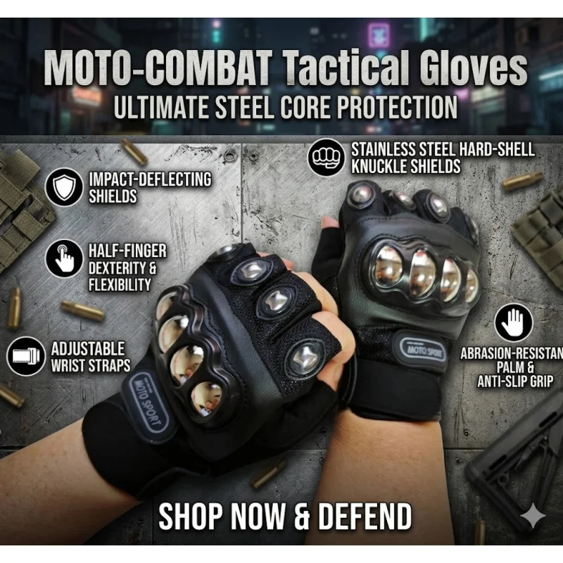 

Wear Resistant Steel Knuckle Motorcycle Cycling Tactical Gloves