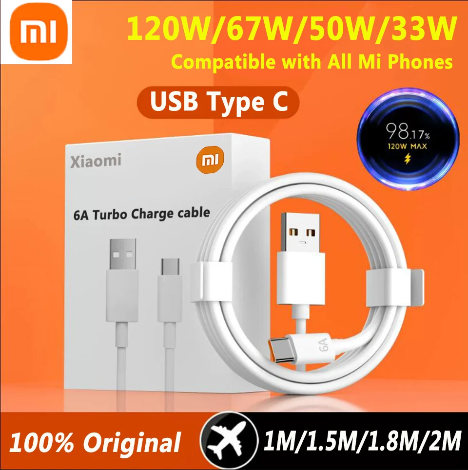 Usb Type C Cable Xiaomi Original Turbo Charge Cabo 120w 33w Fast Charging Cabo Mi 14 13 12t Pro 12 11 10t Redmi Note 10 Poco X6