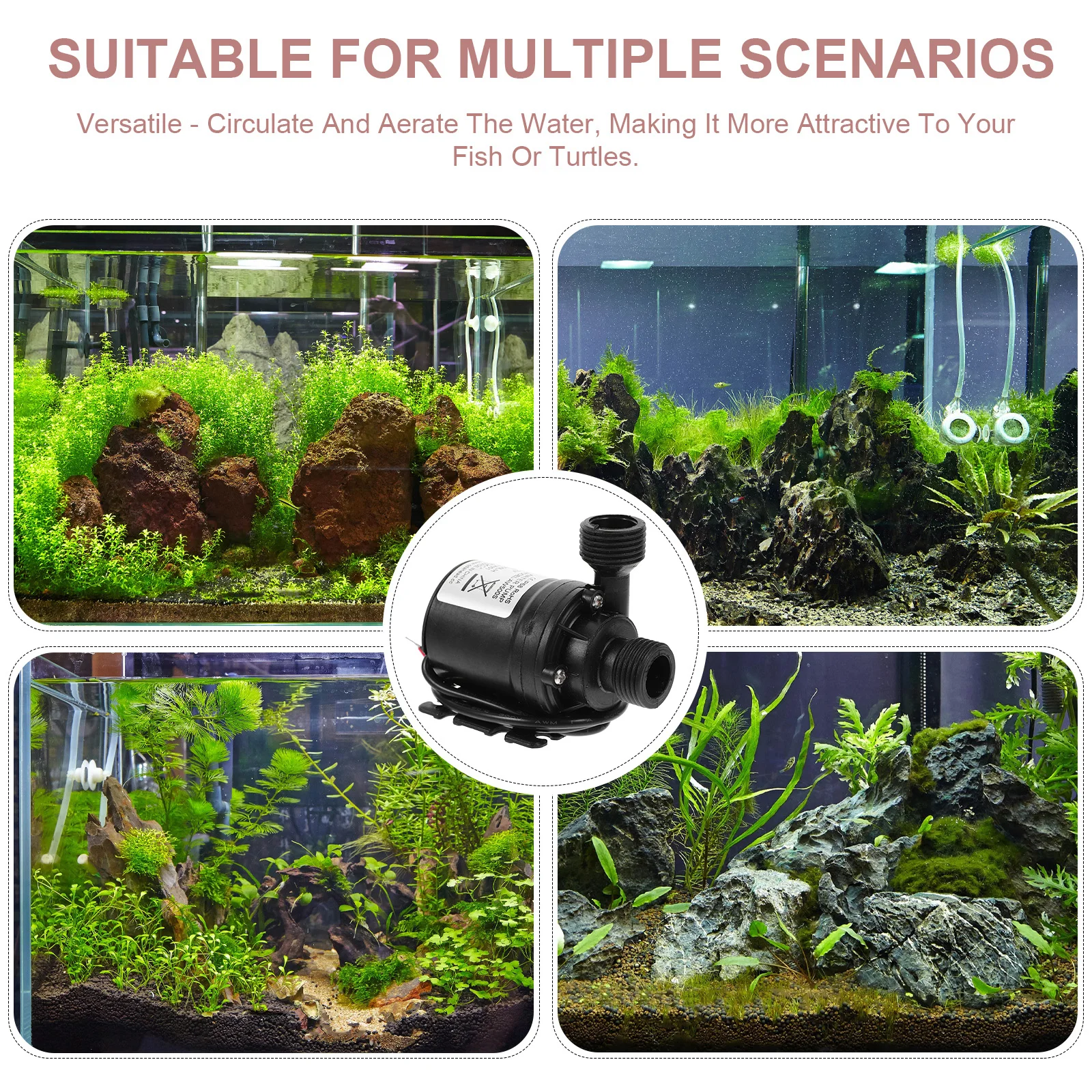 

2 Pcs Fountain Pump Booster Submersible Pool Circulator Circulate Central Heating