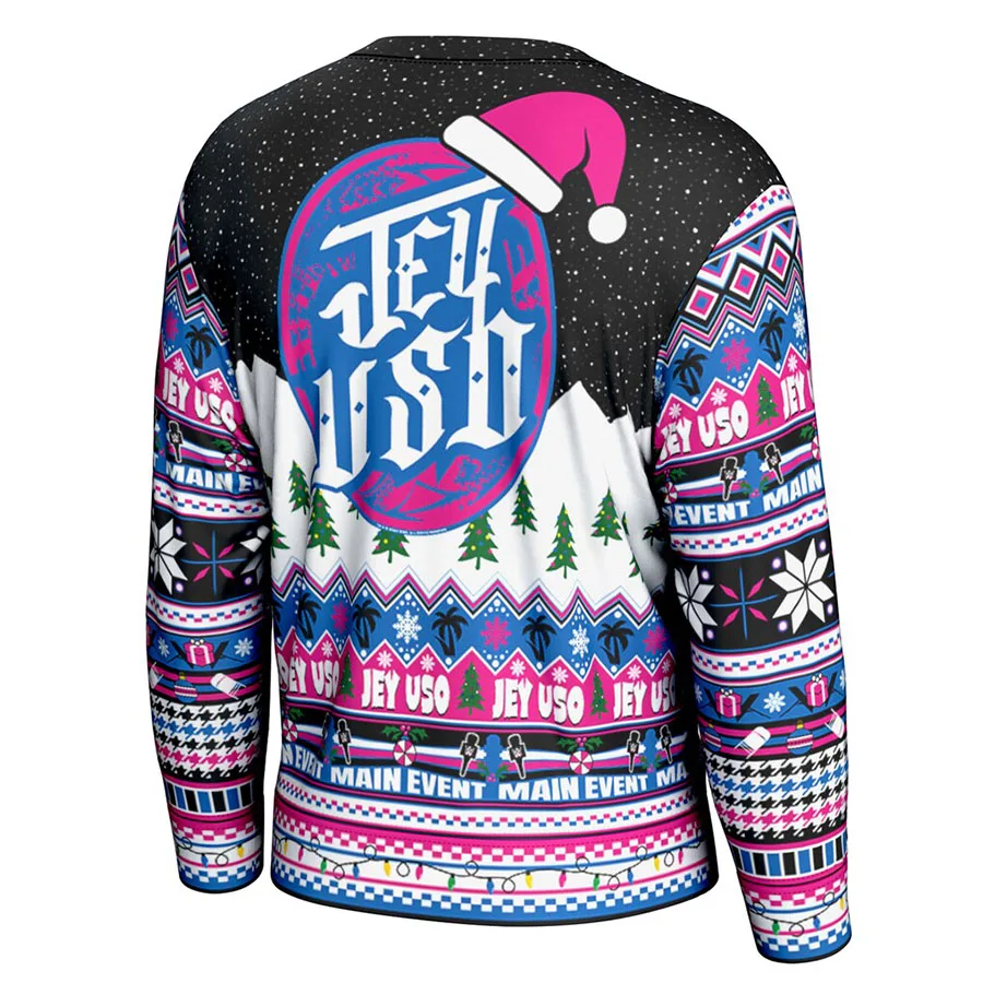 Men's Black Jey Uso Ugly Sweater Simple And Fashionable Versatile Soft And Close Fitting Suitable For Christmas Movie Night