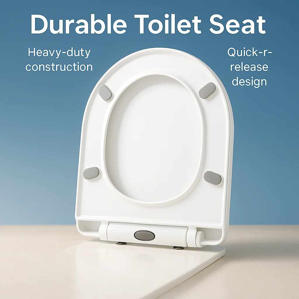 

Bathroom Toilet Lid Replacement, Durable Plastic Toilet Seat, Quick Setup for Most Standard Home Toilets