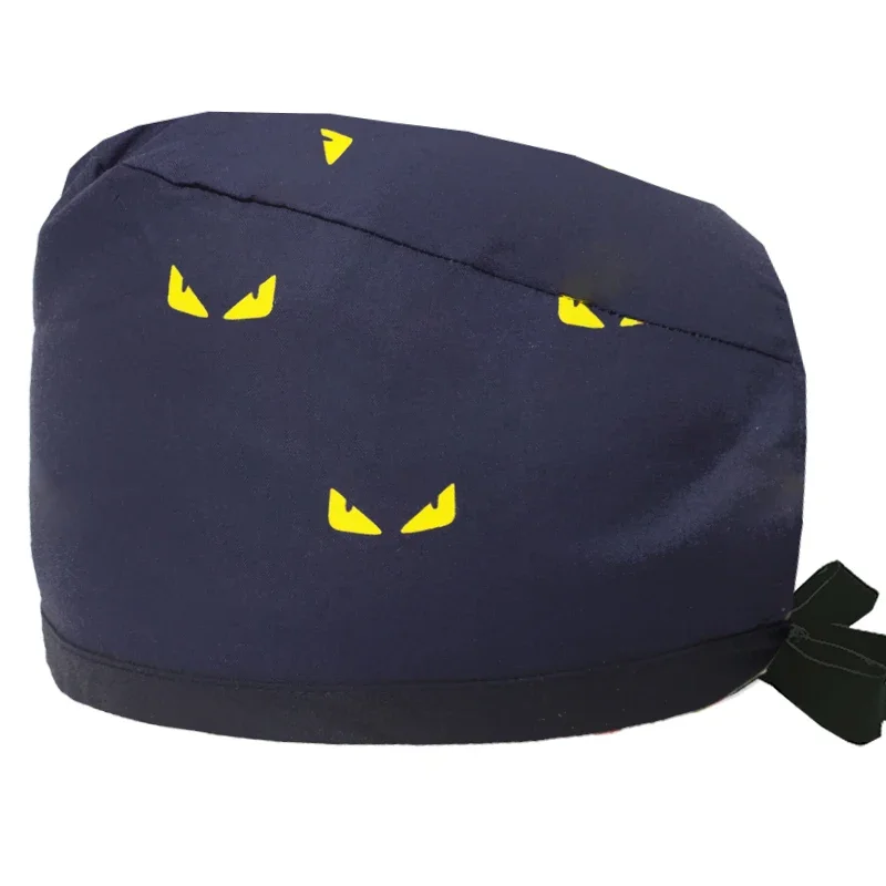 100% القطن الكرتون طباعة زهرة قبعة التمريض السيدات طبيب الأسنان قبعة الحيوانات الأليفة عيادة ممرضة قبعة مختبر فرك قبعة التجميل اكسسوارات