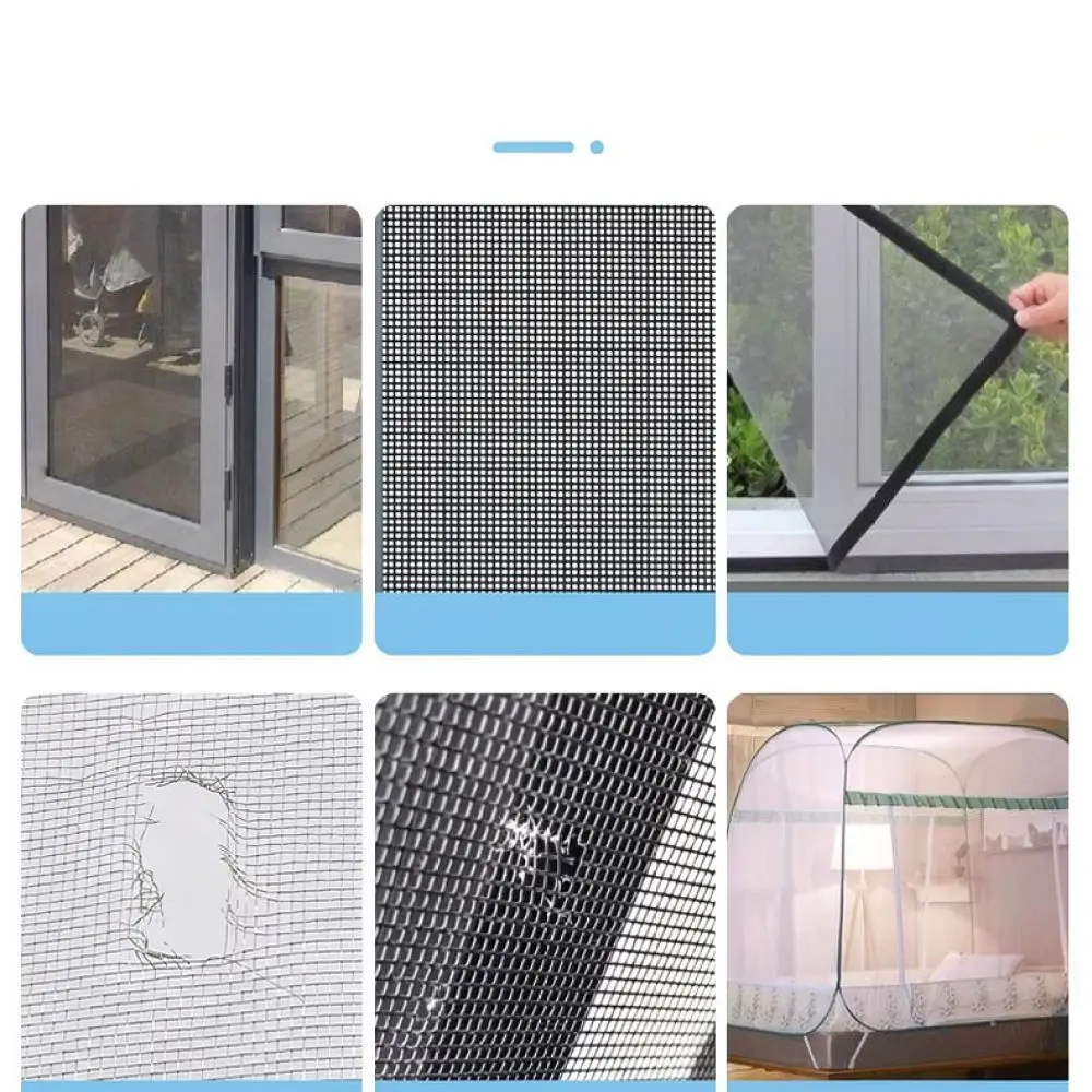 Screen Window Repair Patch Mesh Adhesive Tape Door Drainage Hole Stopper Anti Insect Fly Net Sealing Patch Kit