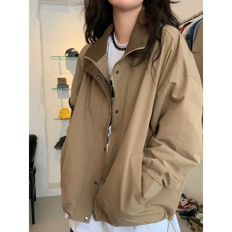 

Свободная женская верхняя одежда Jaet на молнии Long Sve Korean Sle Autumn Faion Ele Design Sense