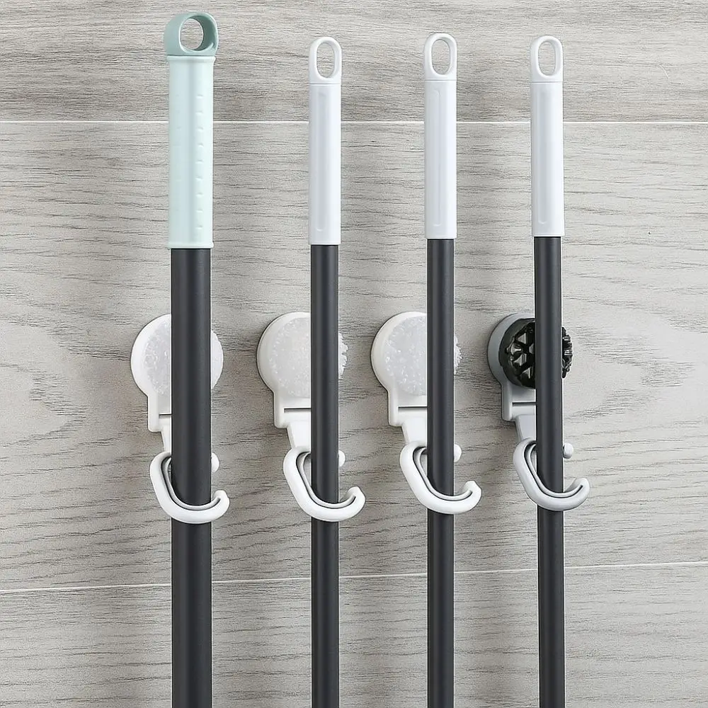 3 قطعة جدار معلق ممسحة هوك شماعات حامل قوي كوب شفاط المكنسة الكهربائية مكنسة كليب توفير المساحة ممسحة تخزين الرف تخزين الحمام #4