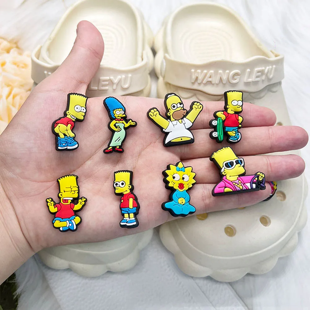 Bestseller Cartoon Wacky Simpson Anime-Serie PVC-Schuhzubehör DIY Abnehmbare Wasserdichte Kreative Lustige Geschenke – Detail 8
